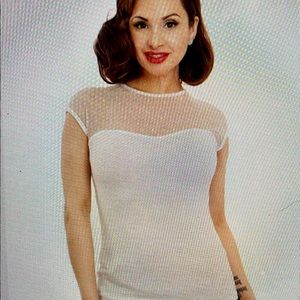 Miss Fancy Rockabilly Top in Ivory